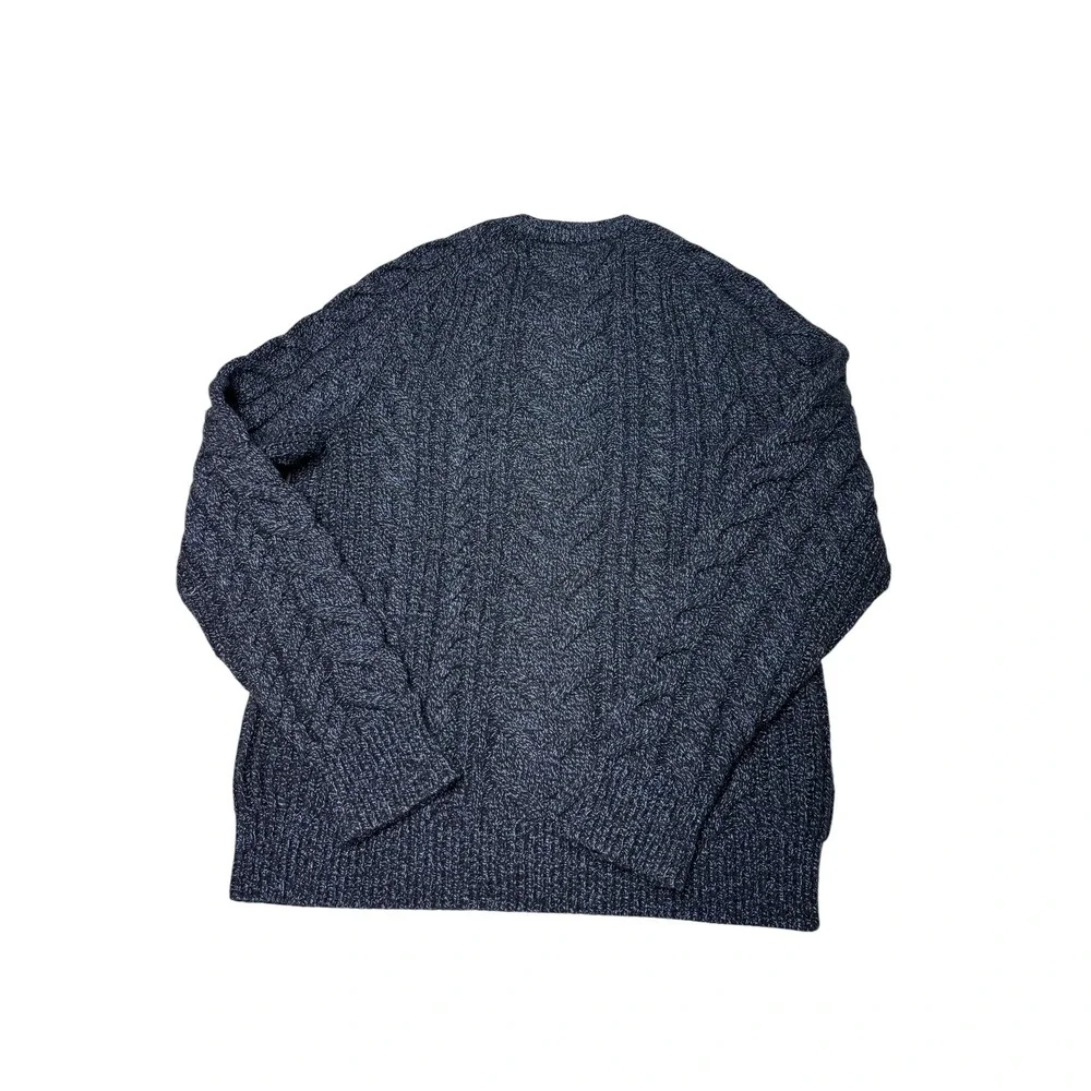 Banana Republic Mens Navy Blue Cable Knit Merino Wool Blend Sweater Medium 2019
